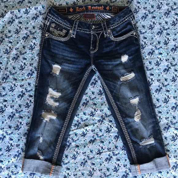 Rock Revival Denim - Rock Revival Distressed Jean Capris